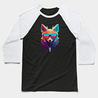 Polygonal synthwave fox Baseball T-Shirt